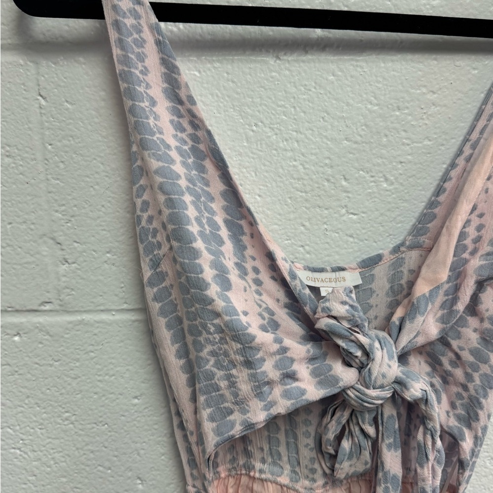 Olivaceous Pink and Gray Patterned Jumpsuit - Picture 4 of 7